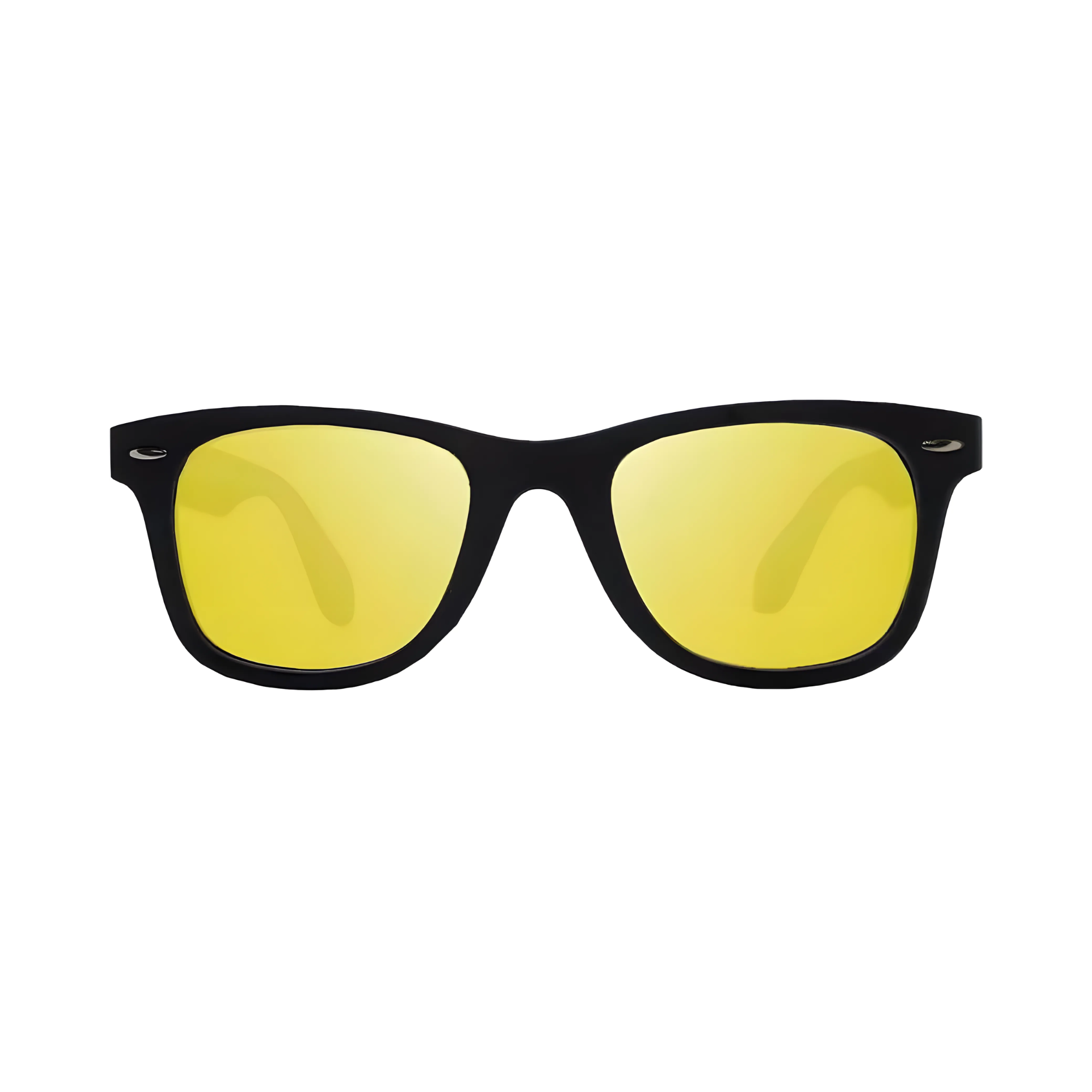 Klassic Series Polarized Wayfarer Night Driving Glasses For Men & Women - (Matte Black Frame Yellow Lenses)