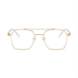 Etched Square Computer Glasses - Golden Crystal