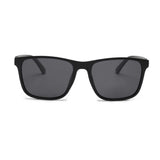 Klassic Series Rectangle Polarized & UV Protected Sunglasses Black Frame & Grey Lenses