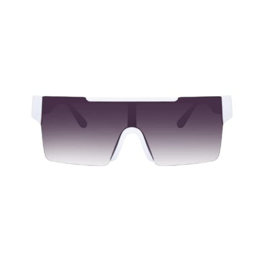 Monster Series UV Protected Square Sunglasses - White Frame Violet Lens