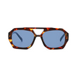Rebel Retro Vintage 70s Hexagonal Aviator Double Bridge Sunglasses - Tortoise Frame Sky Blue Lenses