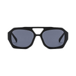 Rebel Retro Vintage 70s Hexagonal Aviator Double Bridge Sunglasses -  Black