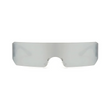 Futuristic Series Shield Sunglasses - Silver Frame Silver Mirrored Lenses