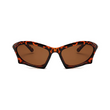 Futuristic Series Bat Y2K Sunglasses - Leopard Print Frame & Brown Lenses