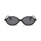 essntl series Retro Vintage 90s Oval Sunglasses For Men & Women - Black