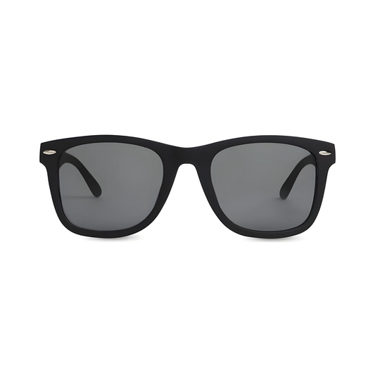 Klassic Series UV Protected Wayfarer Sunglasses - Matte Black Frame Grey Lenses