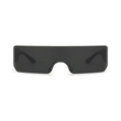Futuristic Series Shield Sunglasses - Black Frame Grey Lenses