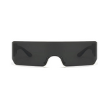 Futuristic Series Shield Sunglasses - Black Frame Grey Lenses