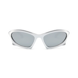 Futuristic Series Bat Y2K Sunglasses - Silver Frame & Silver Mirrored Lenses