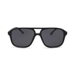 Klassic Series Rectangle Polarized & UV Protected Sunglasses Matte Black Frame & Grey Lenses