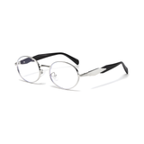 essntl Series Retro Oval Computer Glasses For Men & Women - Silver
