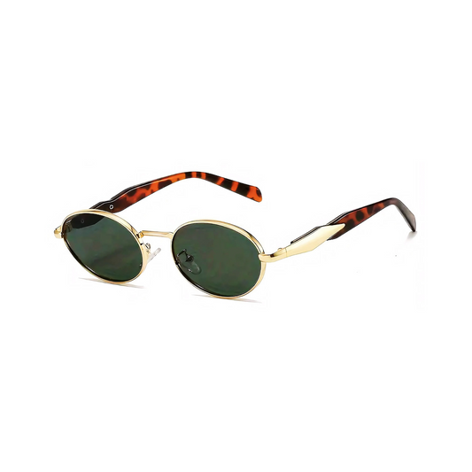 essntl Series Retro Oval Sunglasses For Men & Women - Emerald Green