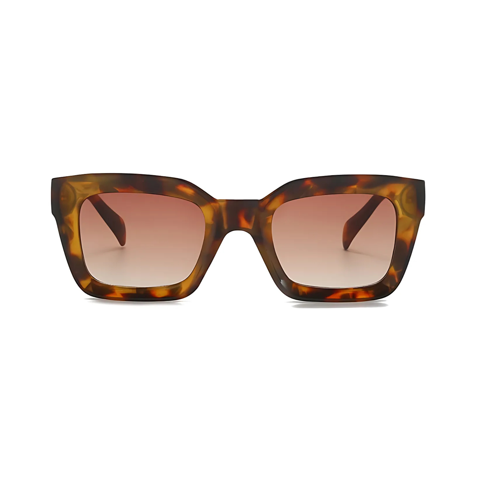 Dotted Series 3 Dots Square Sunglasses - Demi Brown