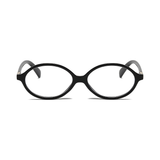 essntl series Retro Vintage 90s Oval Computer Glasses For Men & Women - Black Clear