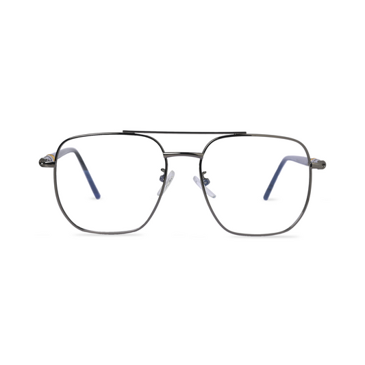 essntl Series Zero Power Blue Light Filter Lenses, Anti Glare Computer Glasses | Photochromic Lenses & 100% UV400 Protected (Gunmetal Grey)
