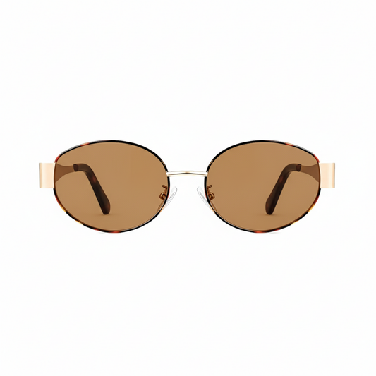 essntl Series Retro Oval 90s Sunglasses For Men & Women Wild Edit - Wild Mocha