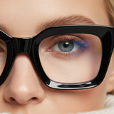 Dotted Series 3 Dots Square Blue Light Blocking Eyeglasses - Black