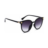Queen Bee Oval Sunglasses For Women - Black