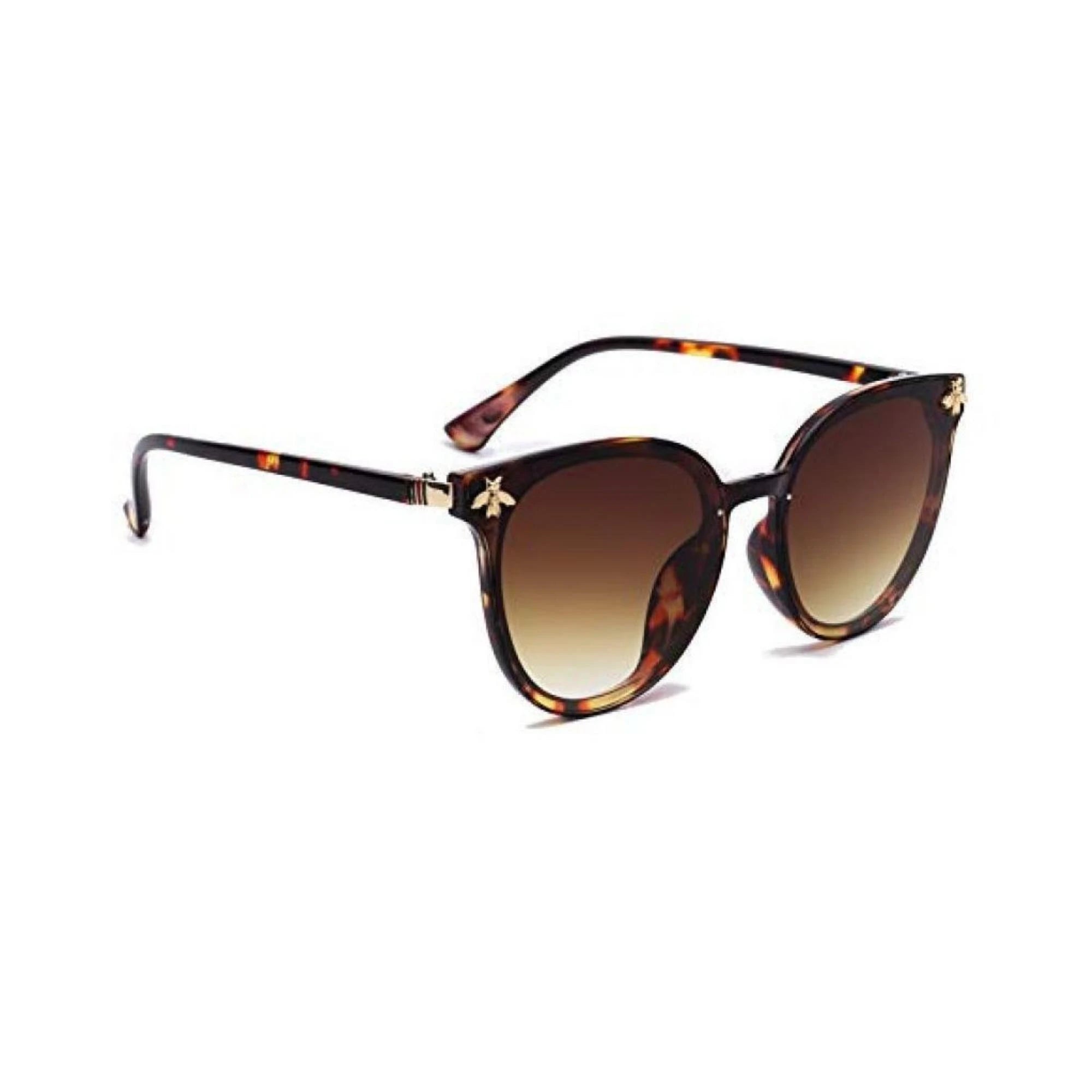 Queen Bee Oval Sunglasses For Women - Leopard Print