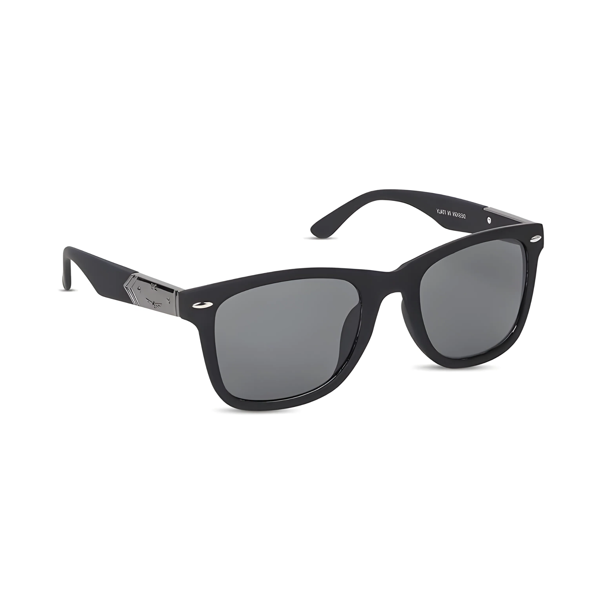 Klassic Series UV Protected Wayfarer Sunglasses - Matte Black Frame Grey Lenses