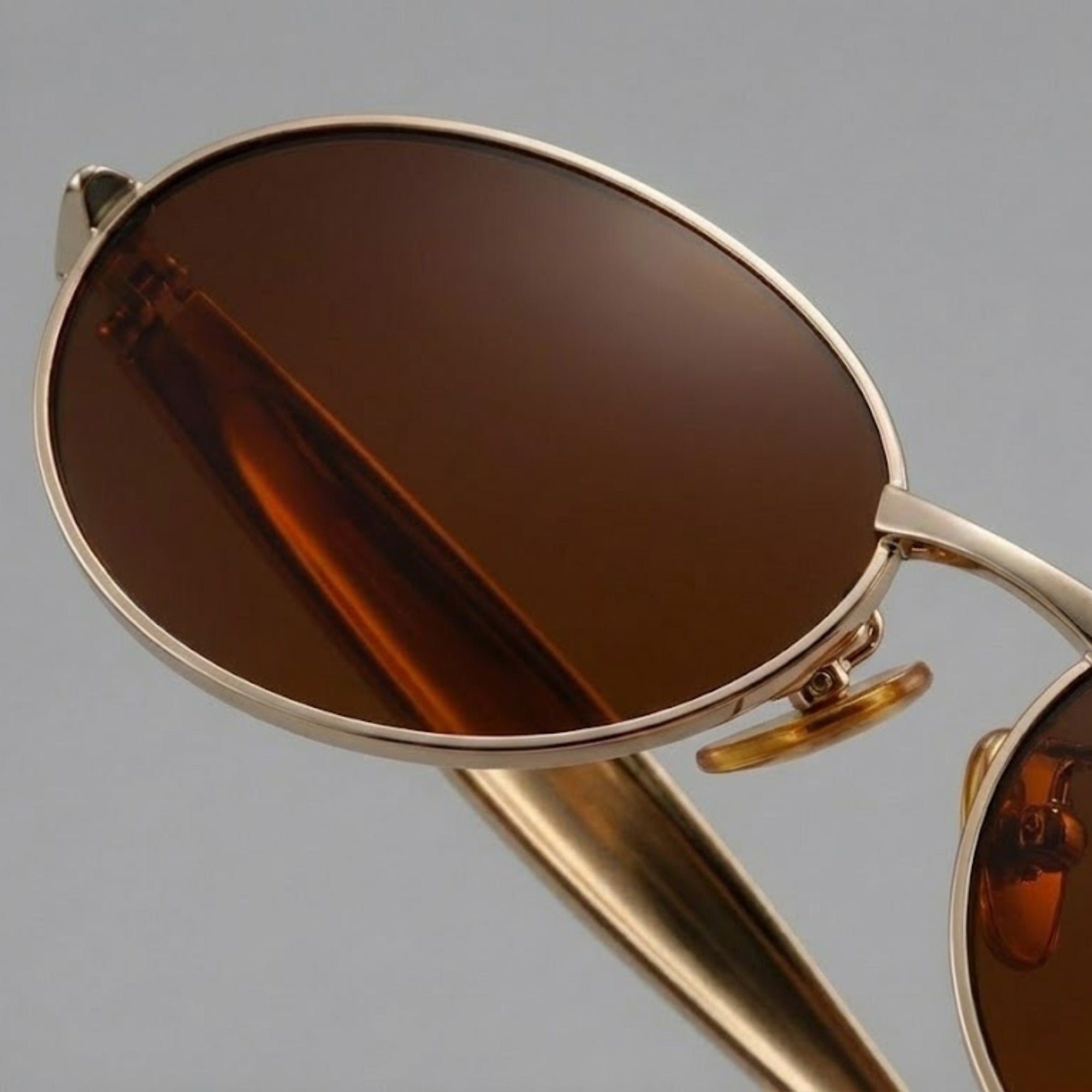 Aurelia Oval Unisex Sunglasses - Golden Tea