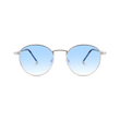 essntl series Vintage Round Sunglasses For Men & Women Silver Frame Gradient Blue Lenses