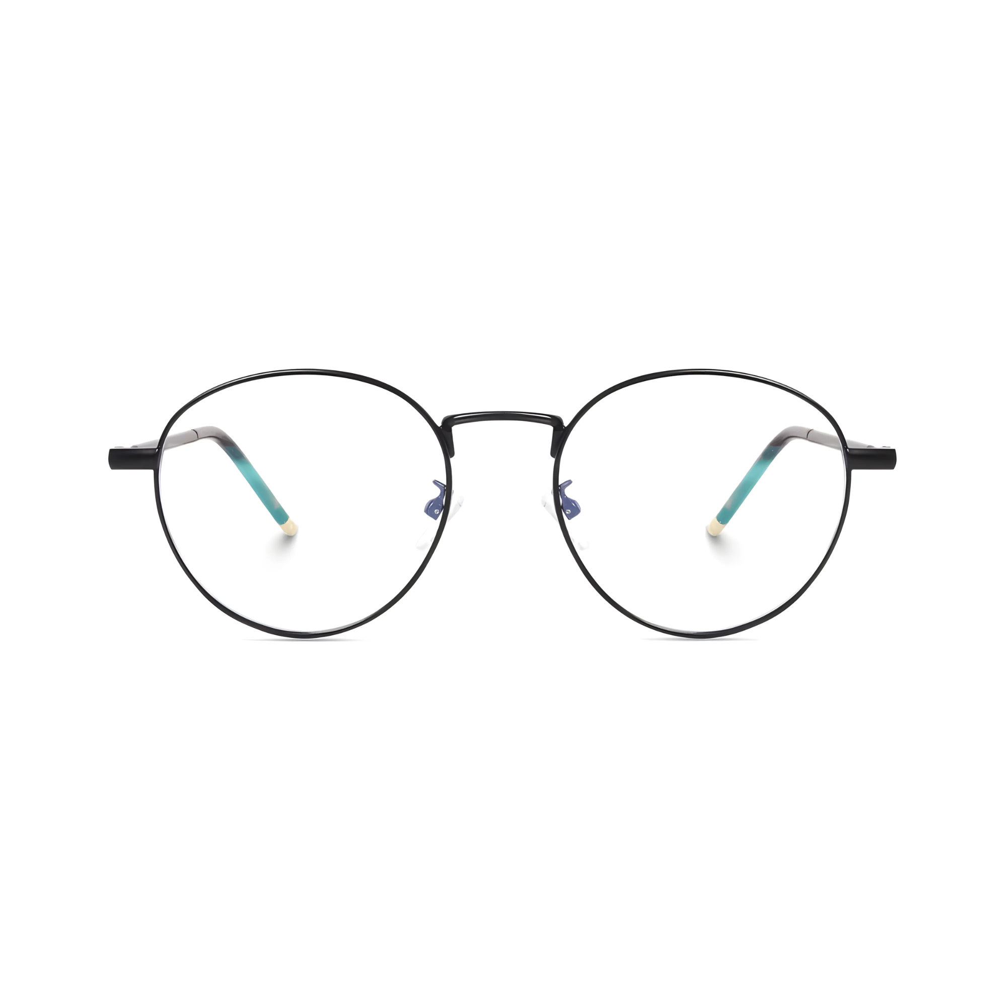 essntl series Vintage Round Computer Glasses For Men & Women Black Frame Clear Lenses