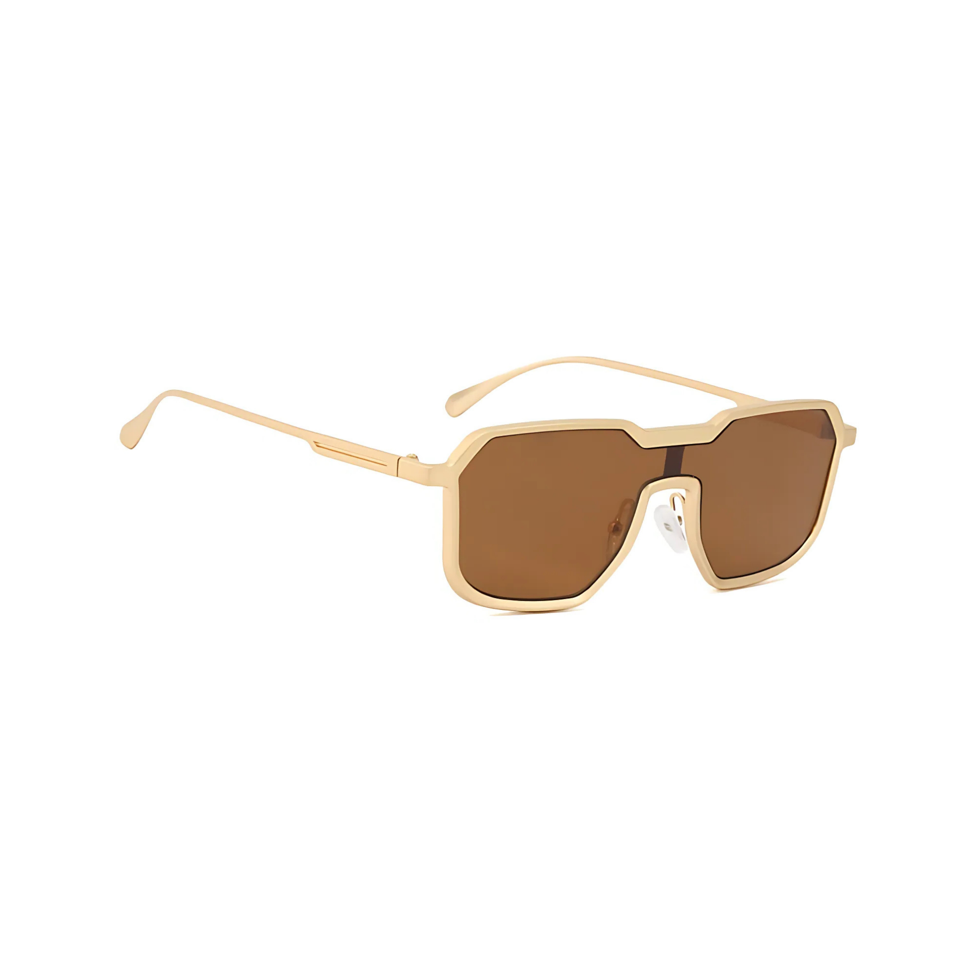 Monster Series Square Irregular Sunglasses For Men & Women - Emerald Brown