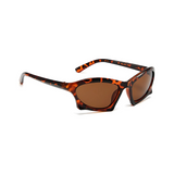 Futuristic Series Bat Y2K Sunglasses - Leopard Print Frame & Brown Lenses