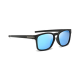 Klassic Series Polarized Sports Rectangular Sunglasses For Men & Women - (Matte Black Frame Blue Mirrored Lenses)