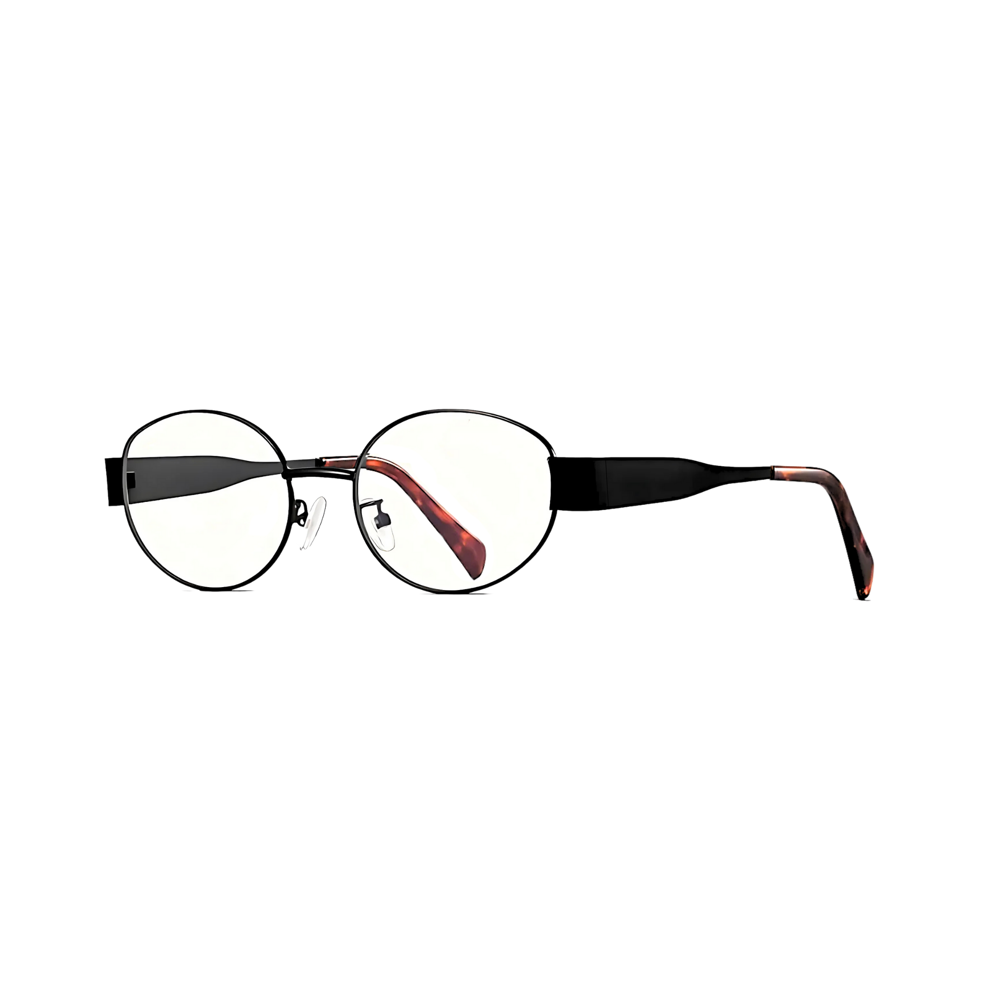 essntl Series Retro Oval Blue Light Blocking Computer Glasses - Unisex - Onyx Black