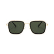 Fame Series Retro Square Sunglasses - Gold Frame Green Lens