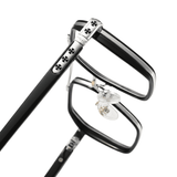 Etched Square Eyeglasses for Men & Women - Silver Black