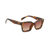 Dotted Series 3 Dots Square Sunglasses - Demi Brown