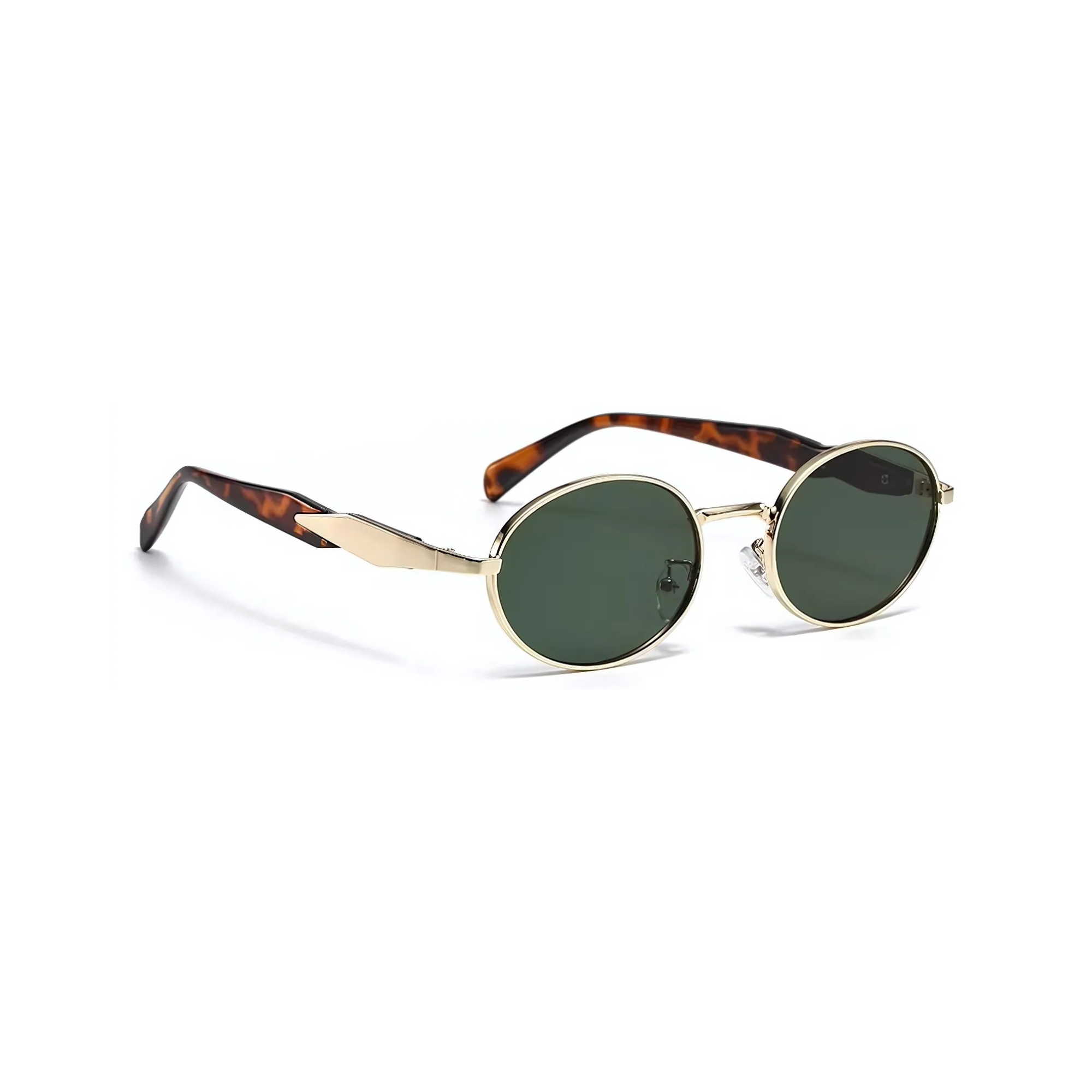 essntl Series Retro Oval Sunglasses For Men & Women - Emerald Green