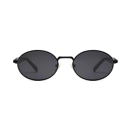 essntl Series Retro Oval Sunglasses For Men & Women - Midnight Black