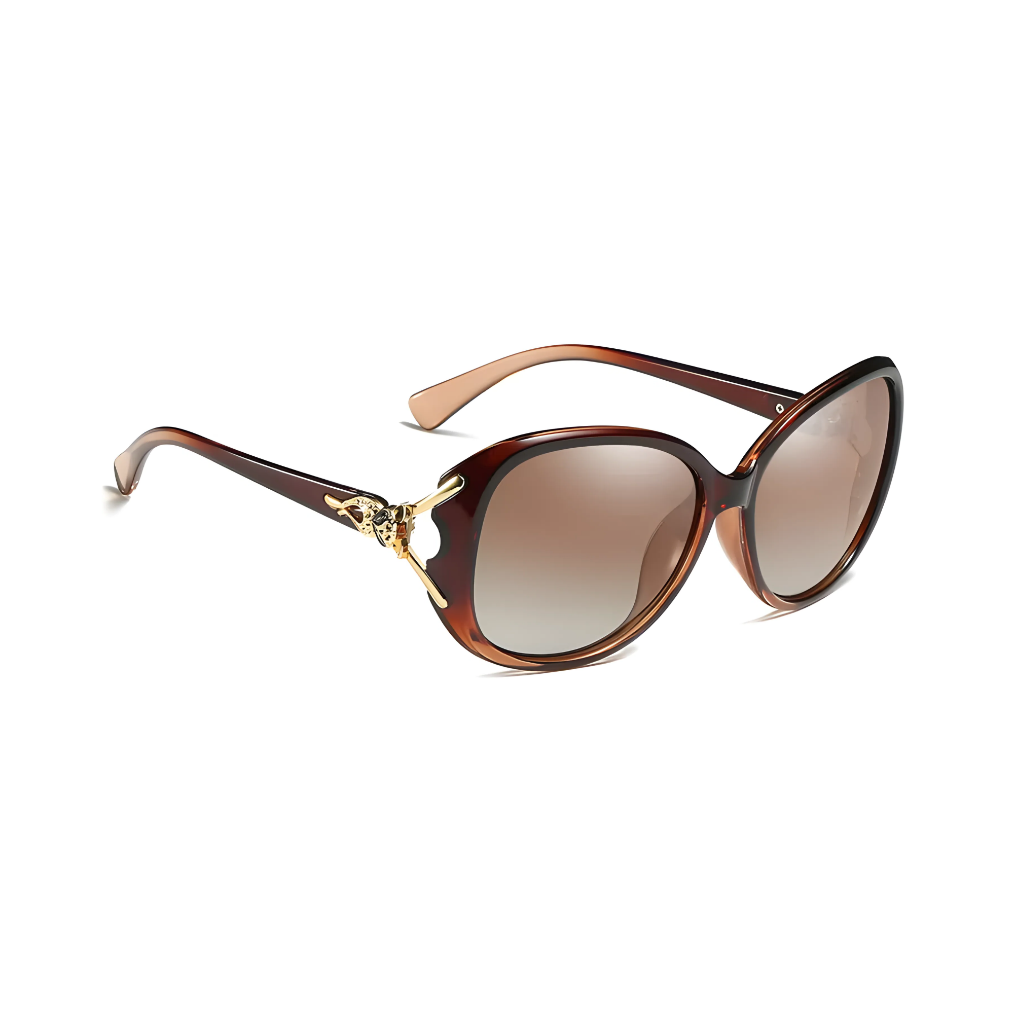 Royal Series Oval Fox Sunglasses For Women - Brown