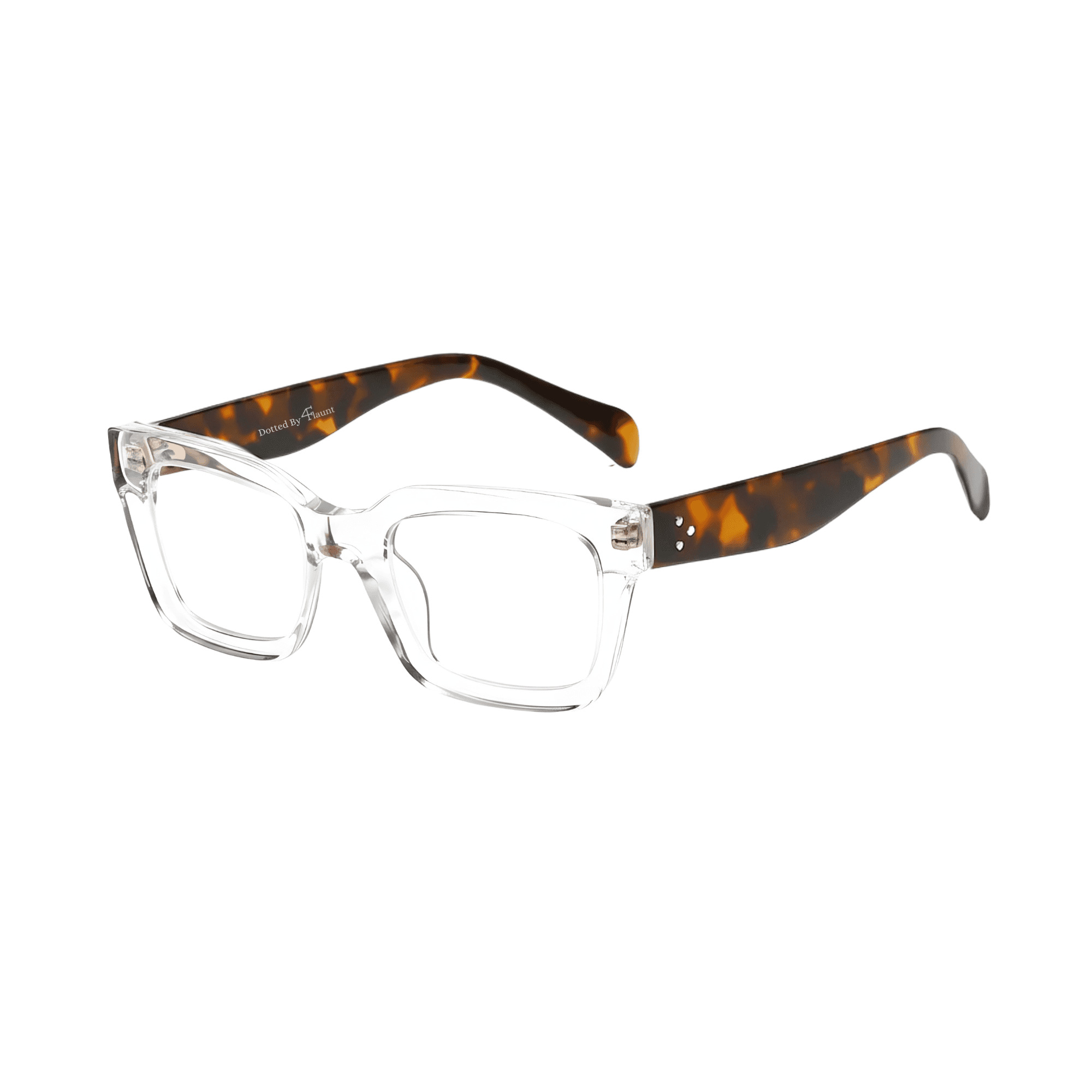 Dotted Series 3 Dots Square Blue Light Blocking Eyeglasses - Demi Glaze