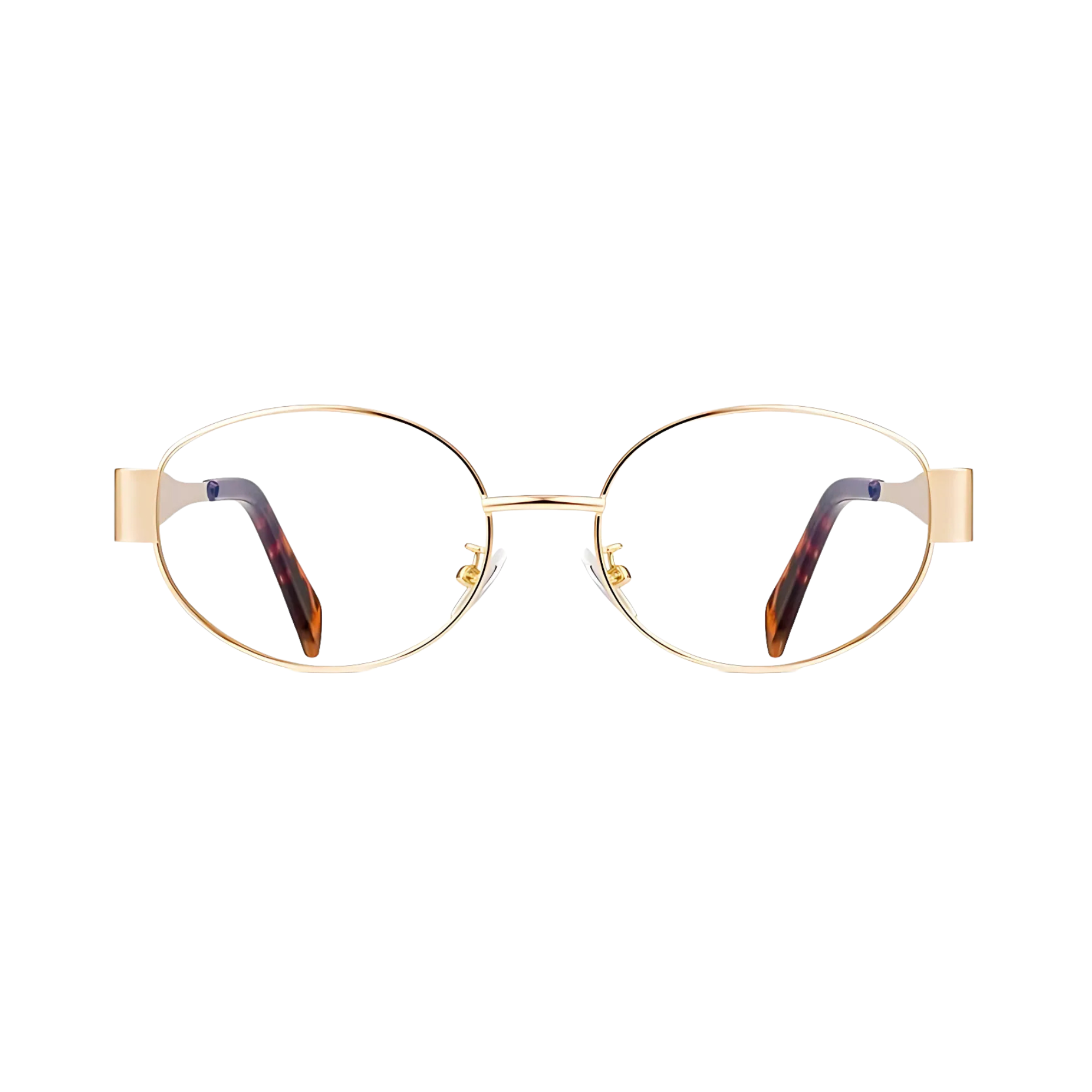 essntl Series Retro Oval Blue Light Blocking Computer Glasses | Unisex | Aurora Gold