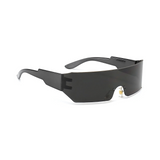 Futuristic Series Shield Sunglasses - Black Frame Grey Lenses