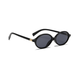 essntl series Retro Vintage 90s Oval Sunglasses For Men & Women - Black