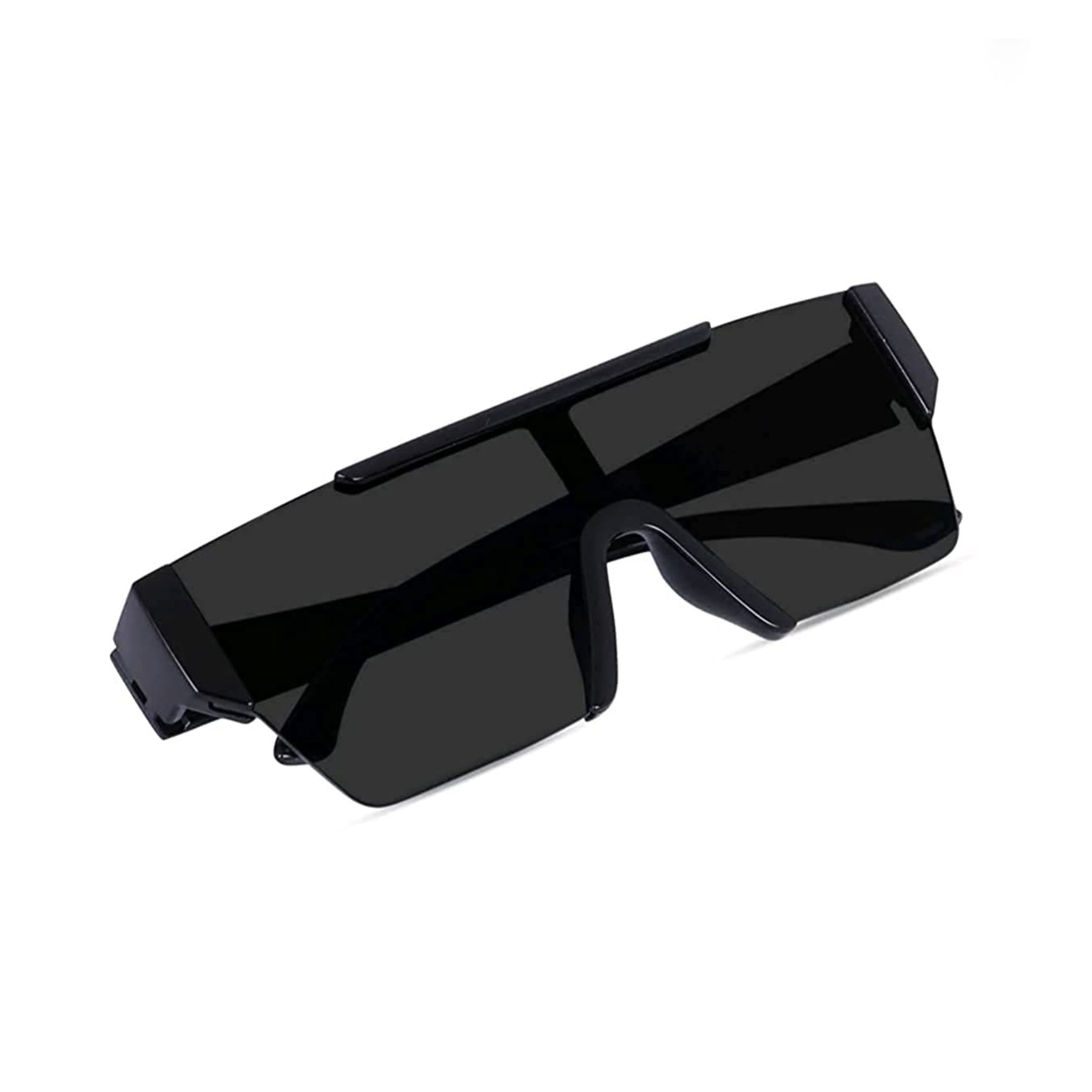 Monster Series UV Protected Square Sunglasses - Black Frame Grey Lens