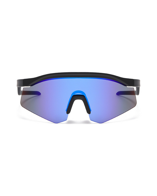 Xplorer Half-Rim Sports Sunglasses - Black Blue