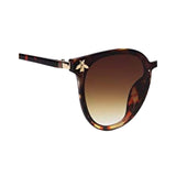 Queen Bee Oval Sunglasses For Women - Leopard Print