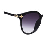 Queen Bee Oval Sunglasses For Women - Black