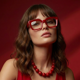 Dotted Square - Bright Red