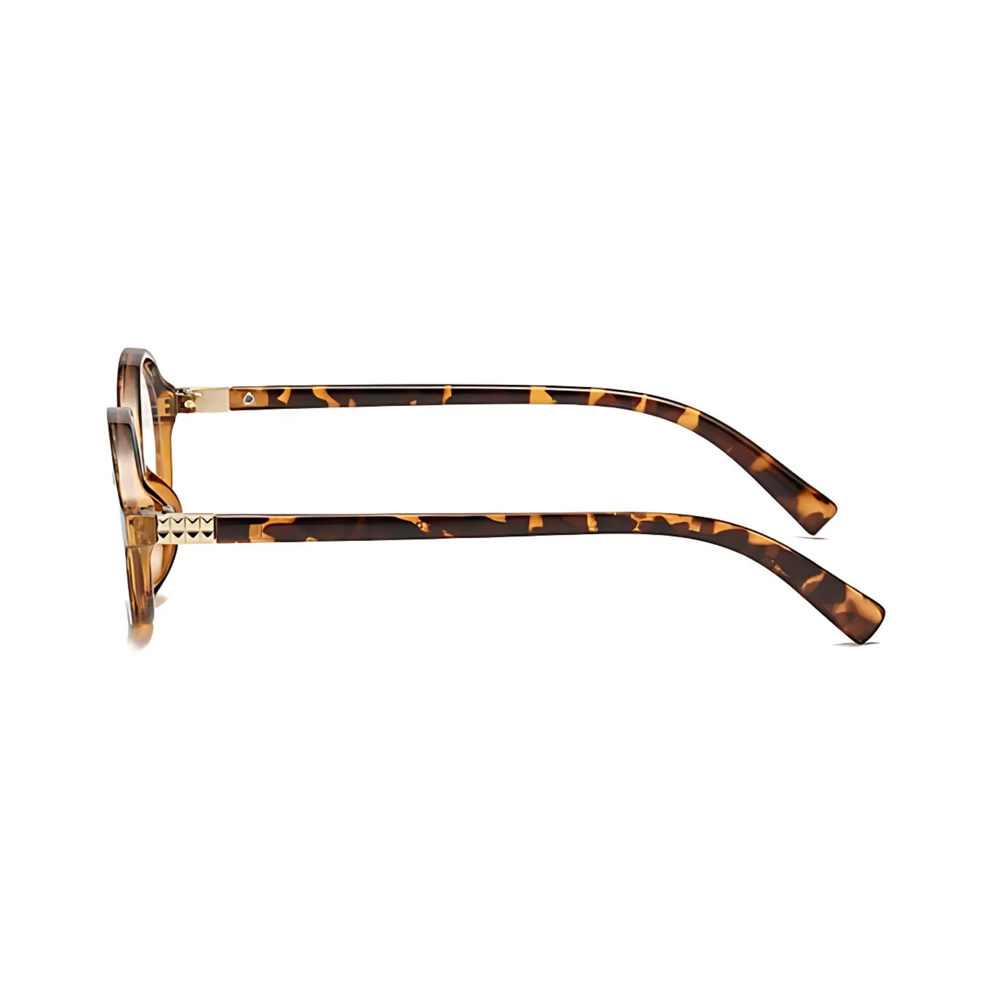 essntl series Retro Vintage 90s Oval Computer Glasses For Men & Women - Leopard Clear