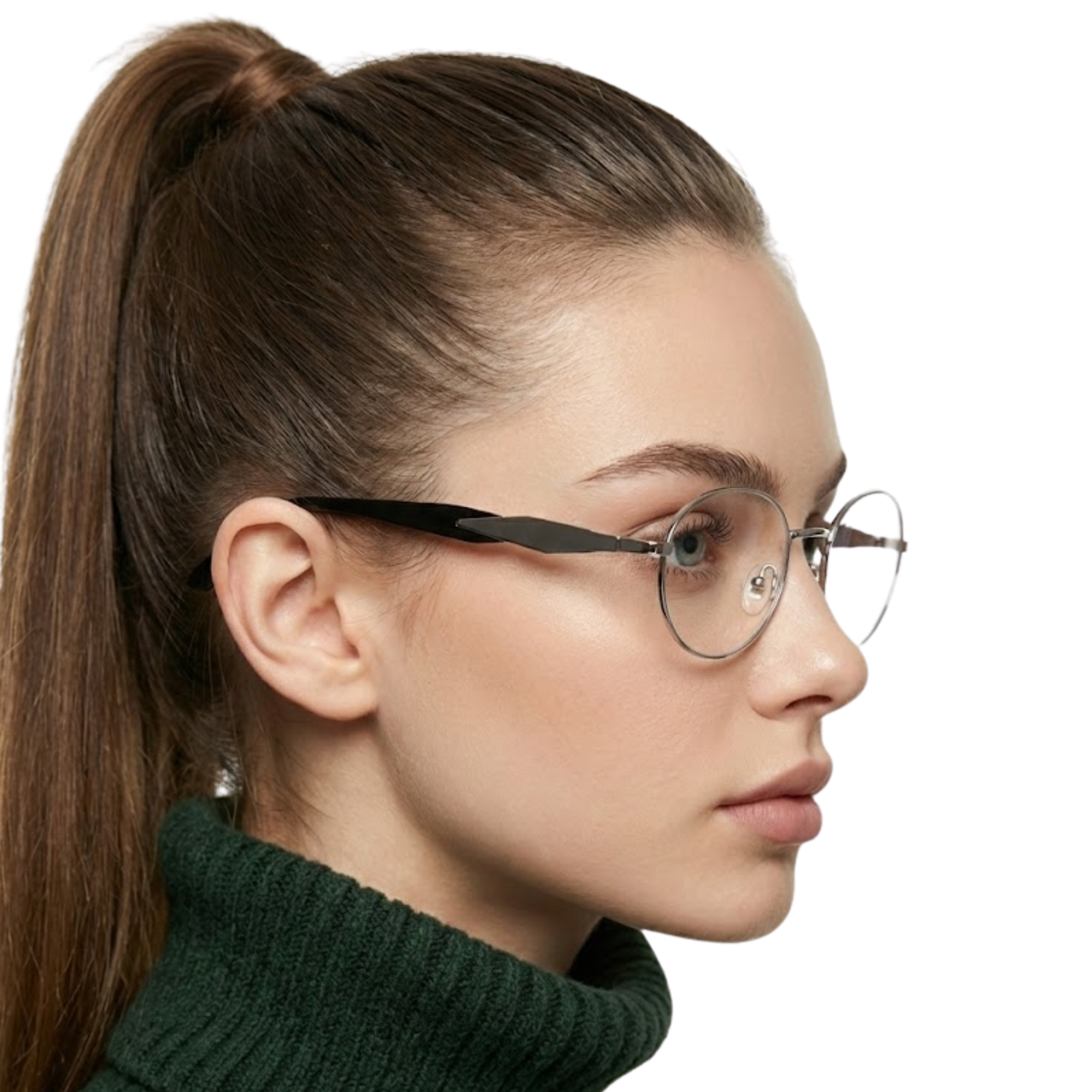 essntl Series Retro Oval Computer Glasses For Men & Women - Silver