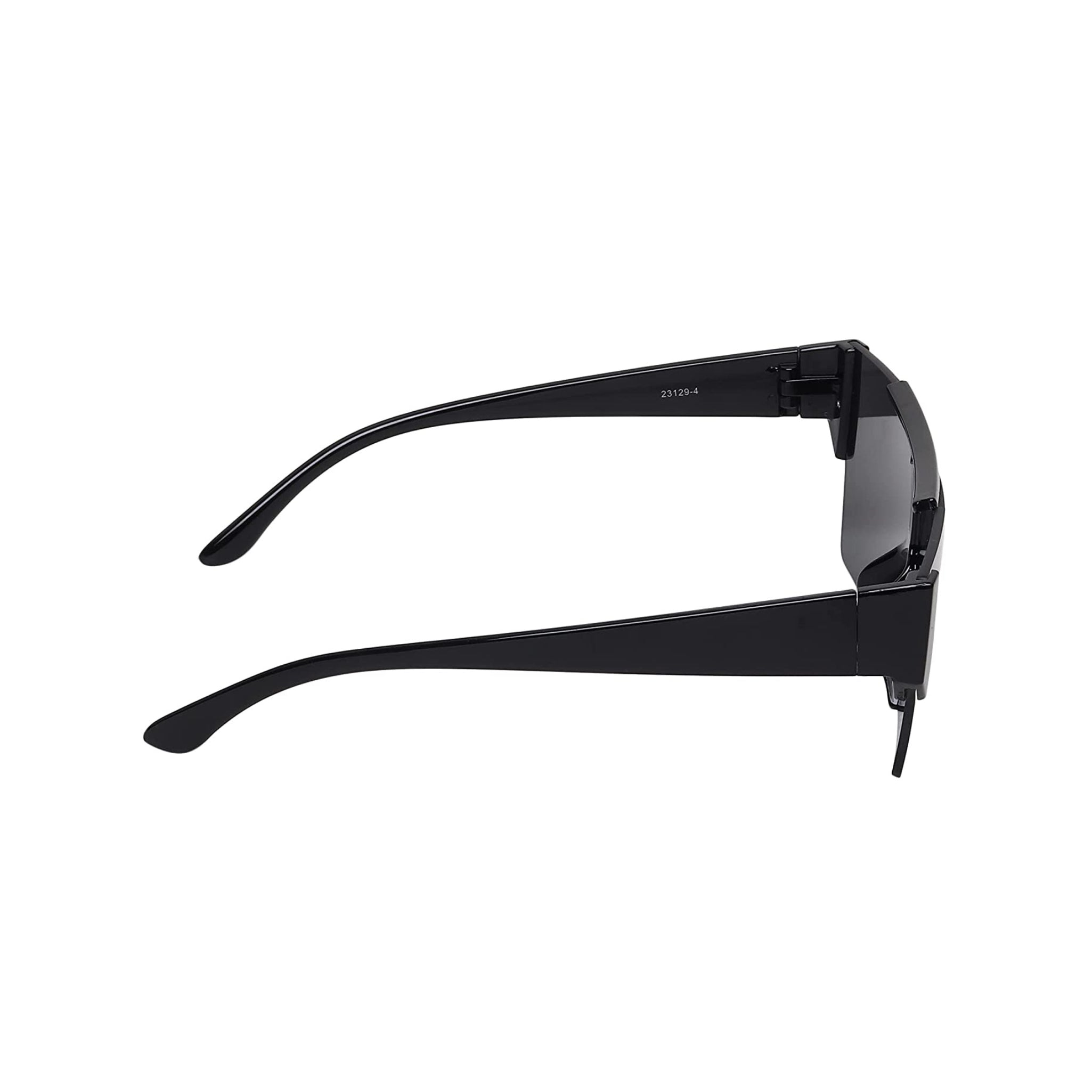 Monster Series UV Protected Square Sunglasses - Black Frame Grey Lens