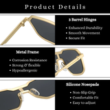 Monster Series Square Irregular Sunglasses For Men & Women - Gold Amethyst